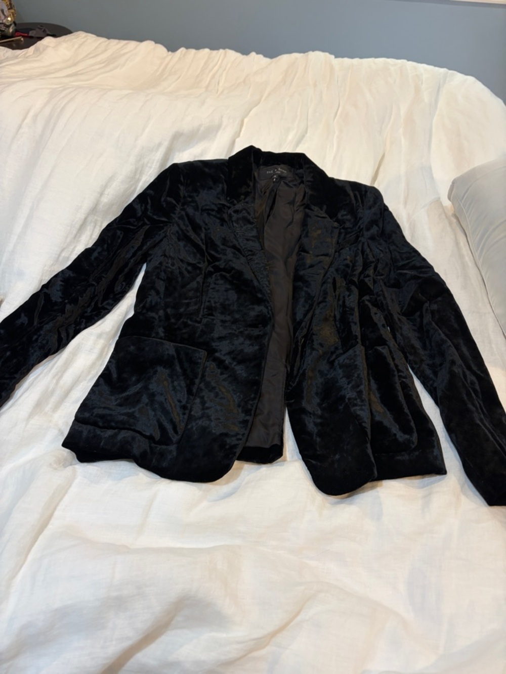 rag & bone Black Velvet Blazer Jacket